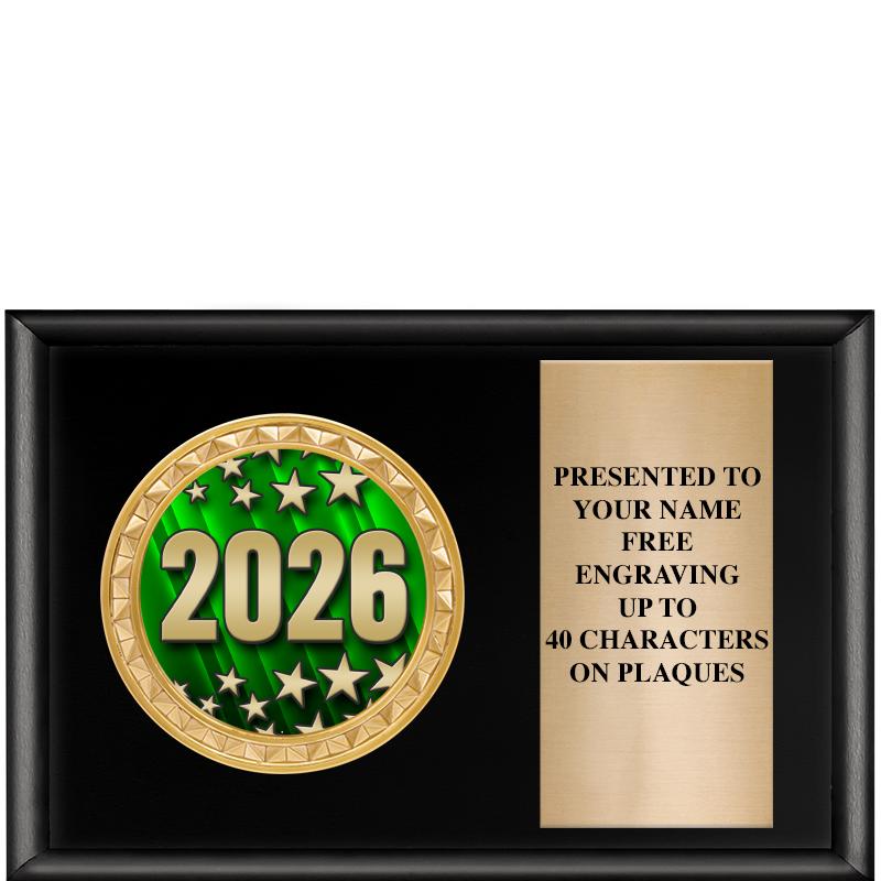 6" X 4" SHINY BLK INSERT PLQ