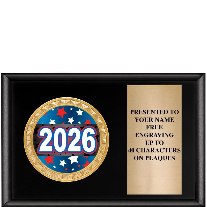 6" X 4" SHINY BLK INSERT PLQ