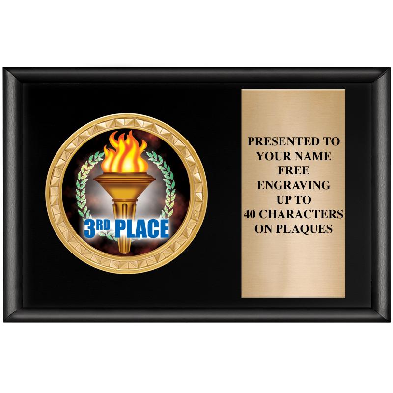 6" X 4" SHINY BLK INSERT PLQ