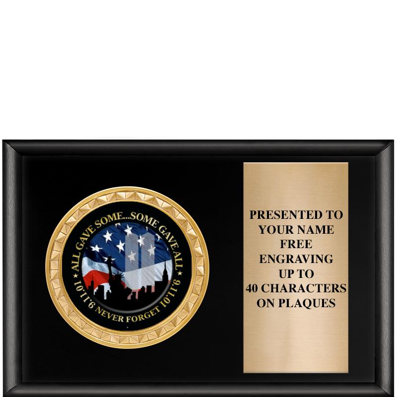 6" X 4" SHINY BLK INSERT PLQ