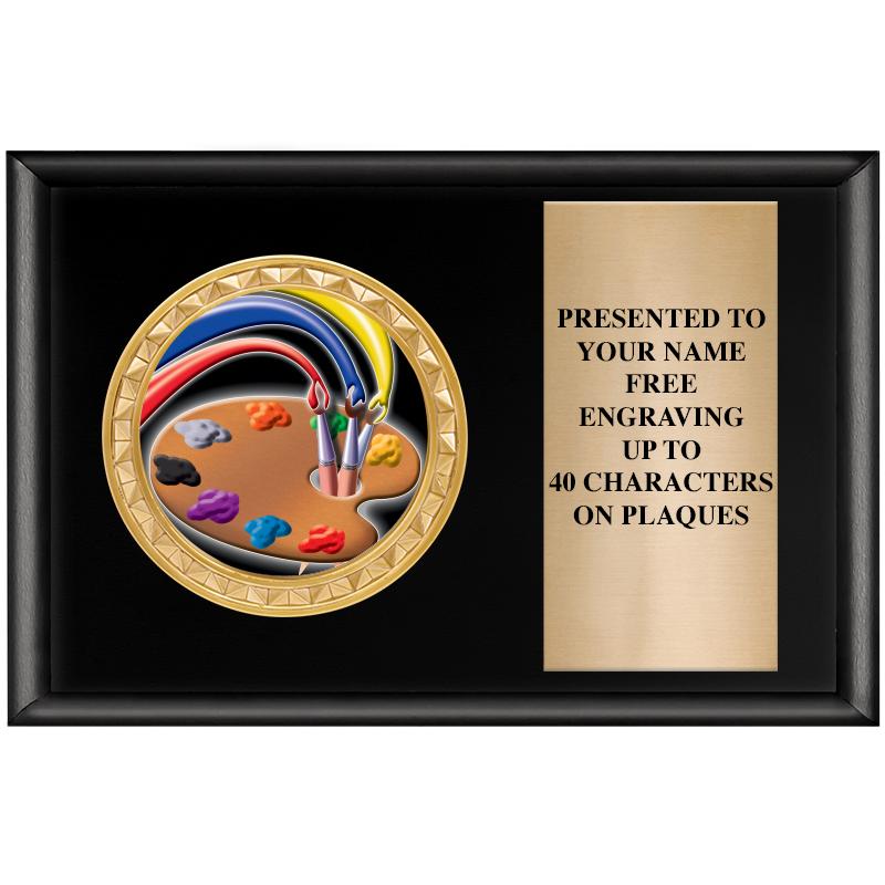 6" X 4" SHINY BLK INSERT PLQ