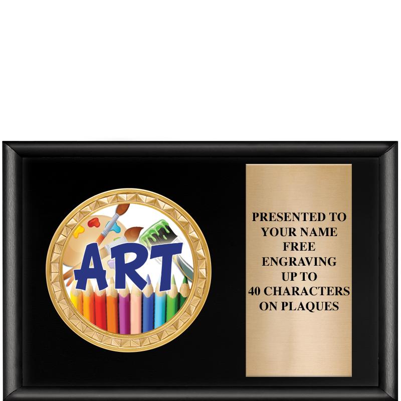 6" X 4" SHINY BLK INSERT PLQ