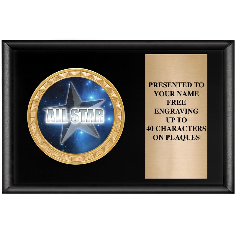 6" X 4" SHINY BLK INSERT PLQ