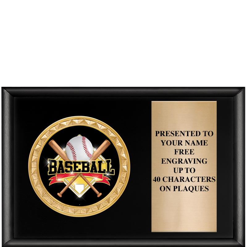 6" X 4" SHINY BLK INSERT PLQ