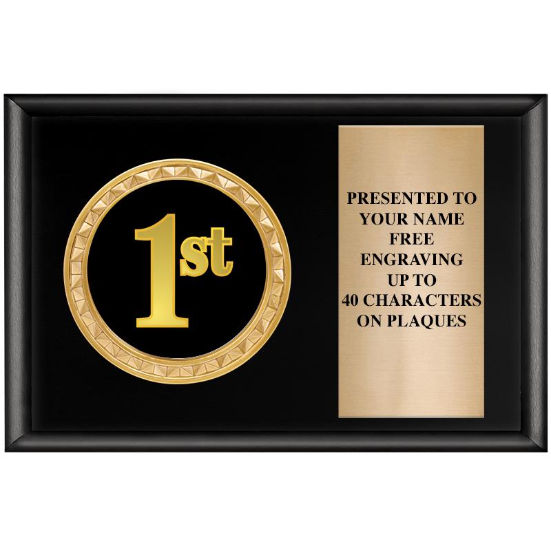 6" X 4" SHINY BLK INSERT PLQ