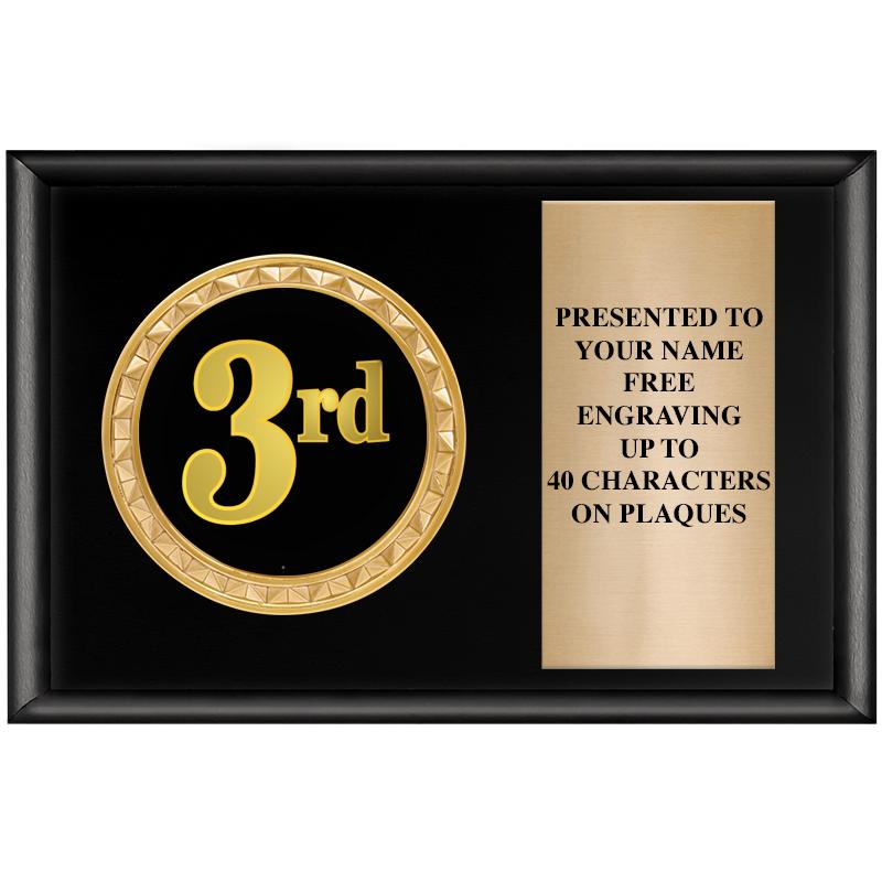 6" X 4" SHINY BLK INSERT PLQ