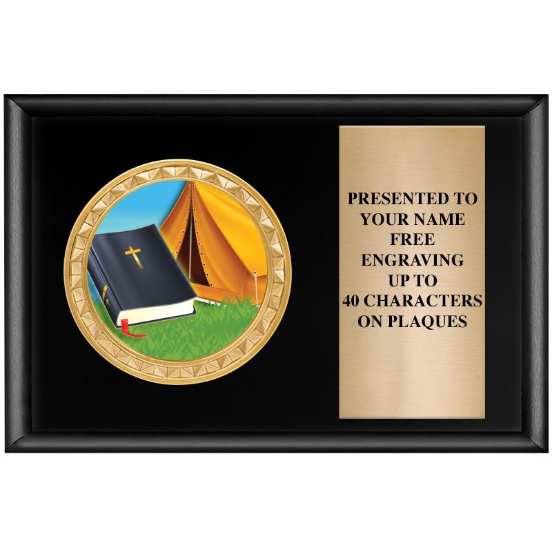 6" X 4" SHINY BLK INSERT PLQ