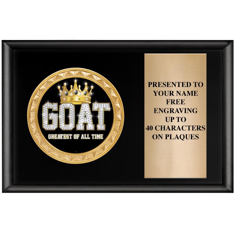 6" X 4" SHINY BLK INSERT PLQ