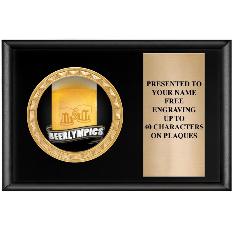 6" X 4" SHINY BLK INSERT PLQ