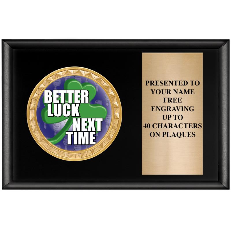 6" X 4" SHINY BLK INSERT PLQ