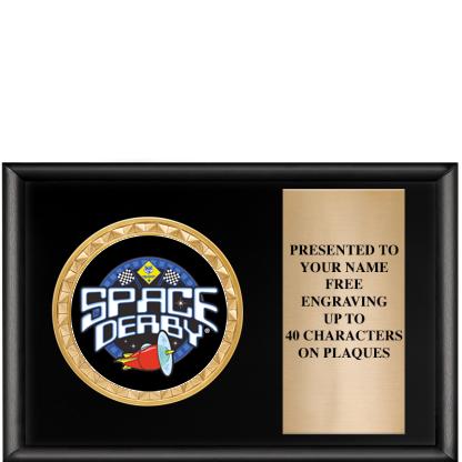 6" X 4" SHINY BLK INSERT PLQ