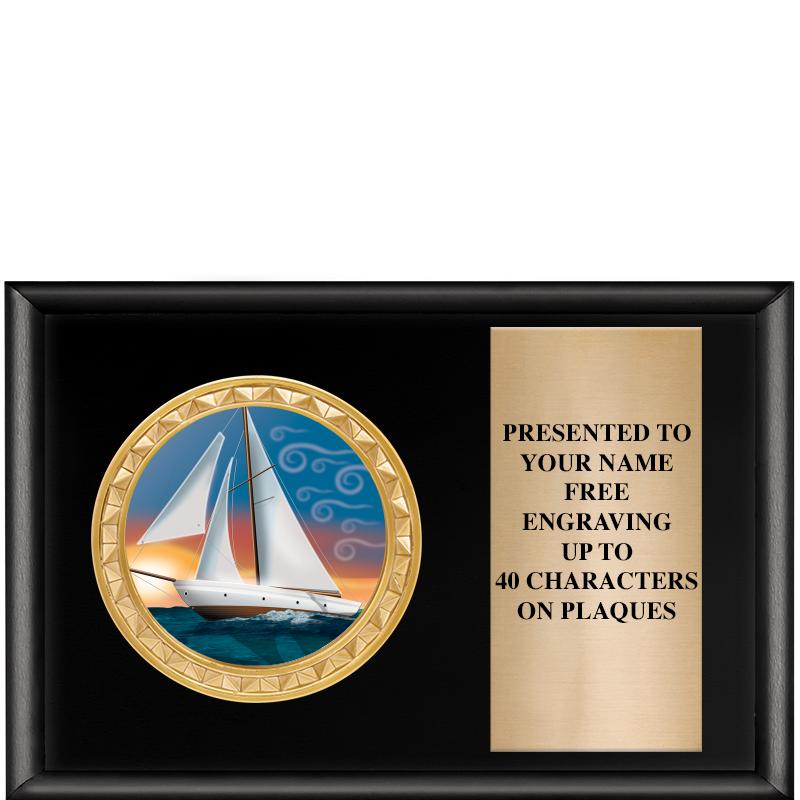 6" X 4" SHINY BLK INSERT PLQ