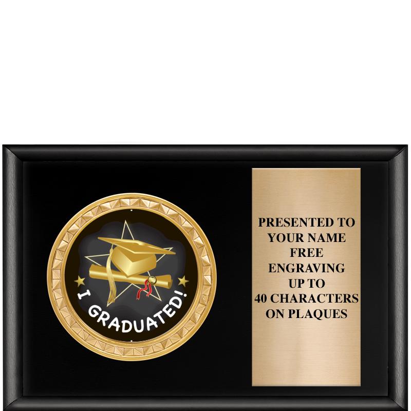 6" X 4" SHINY BLK INSERT PLQ