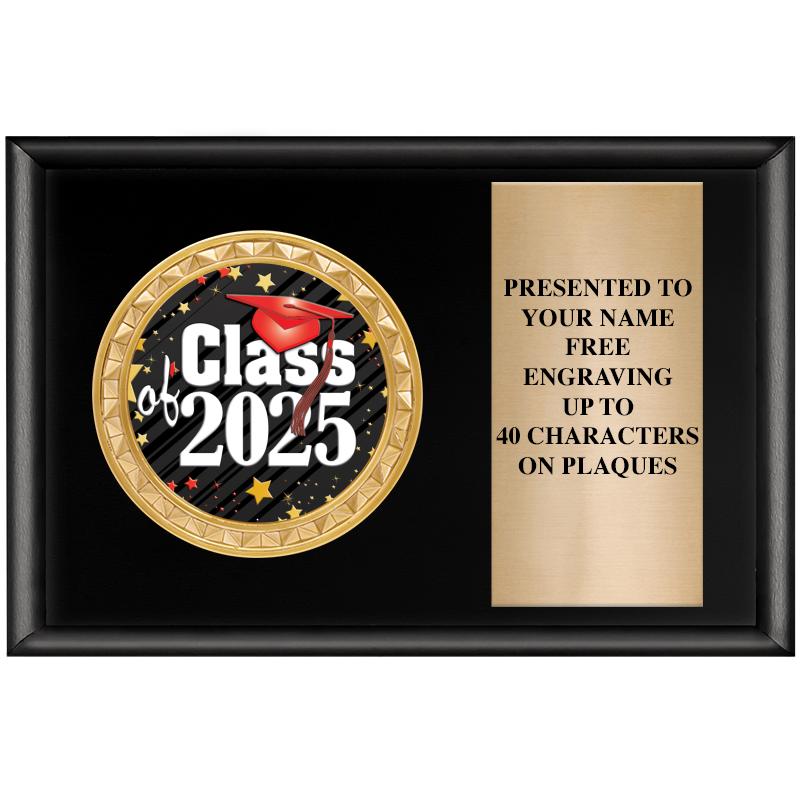 6" X 4" SHINY BLK INSERT PLQ