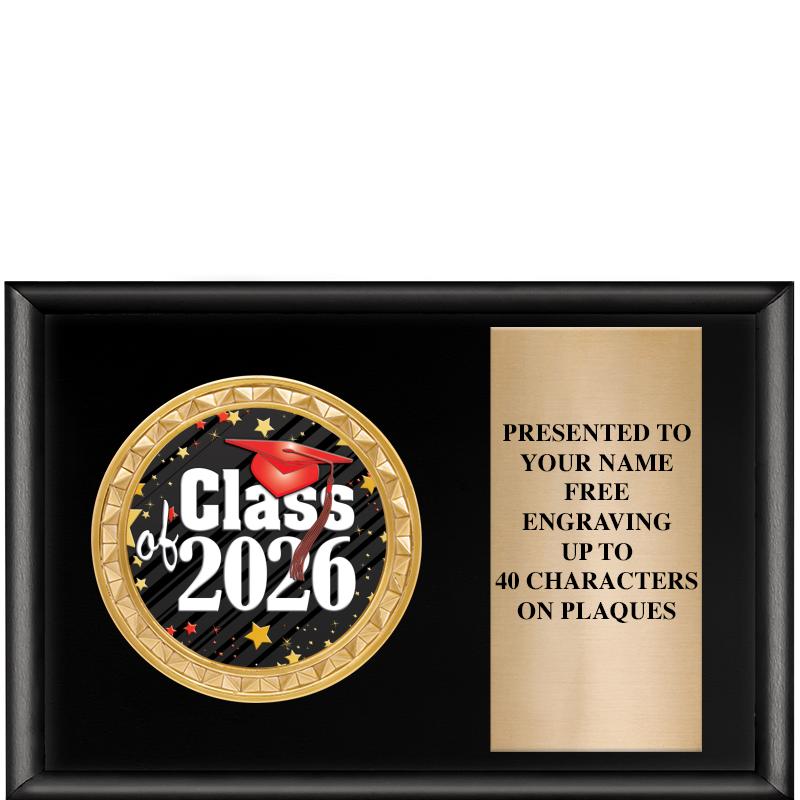 6" X 4" SHINY BLK INSERT PLQ