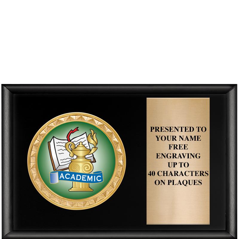 6" X 4" SHINY BLK INSERT PLQ