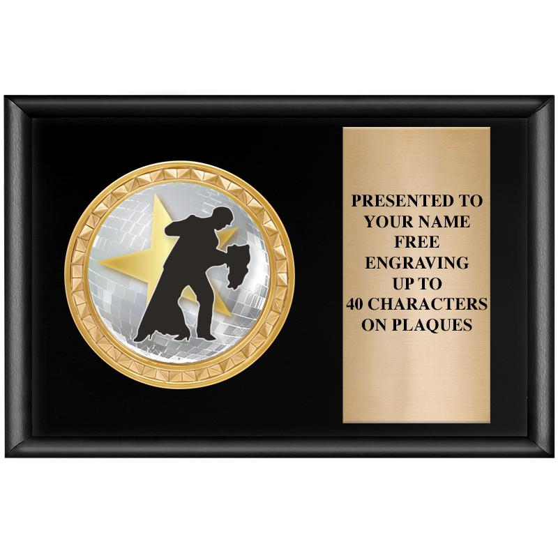 6" X 4" SHINY BLK INSERT PLQ