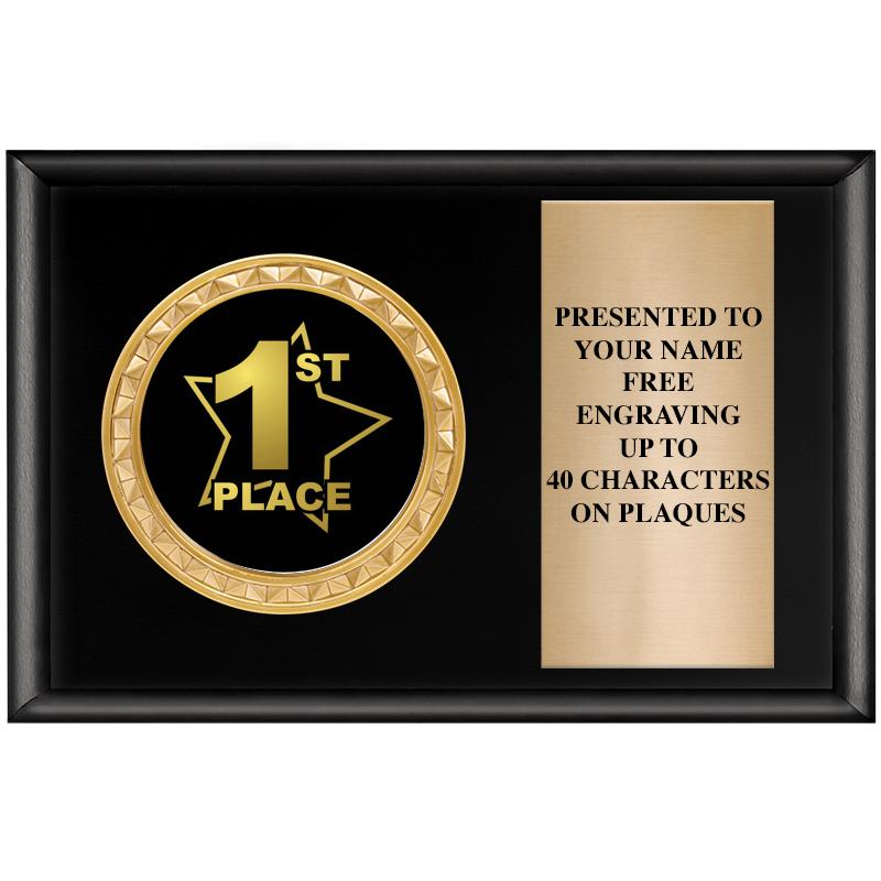 6" X 4" SHINY BLK INSERT PLQ