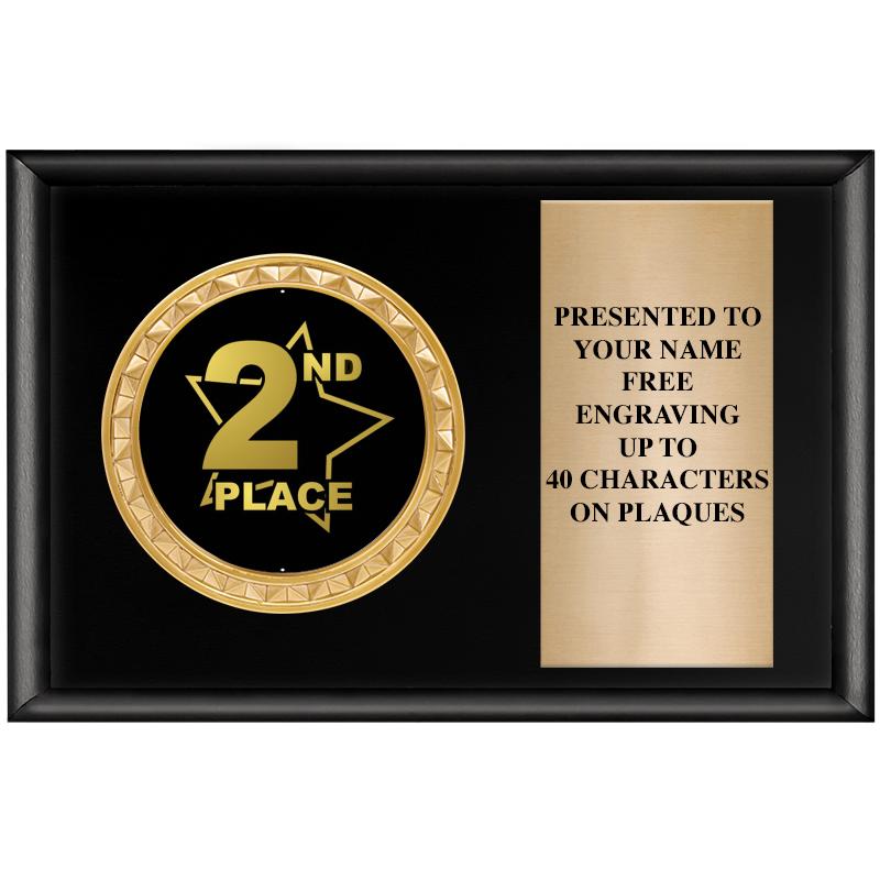 6" X 4" SHINY BLK INSERT PLQ