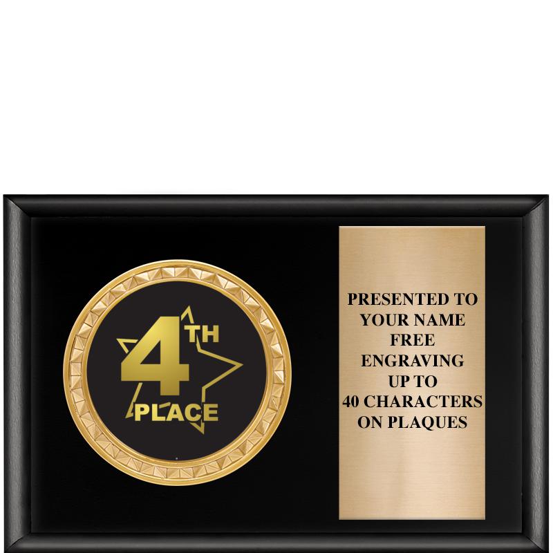 6" X 4" SHINY BLK INSERT PLQ