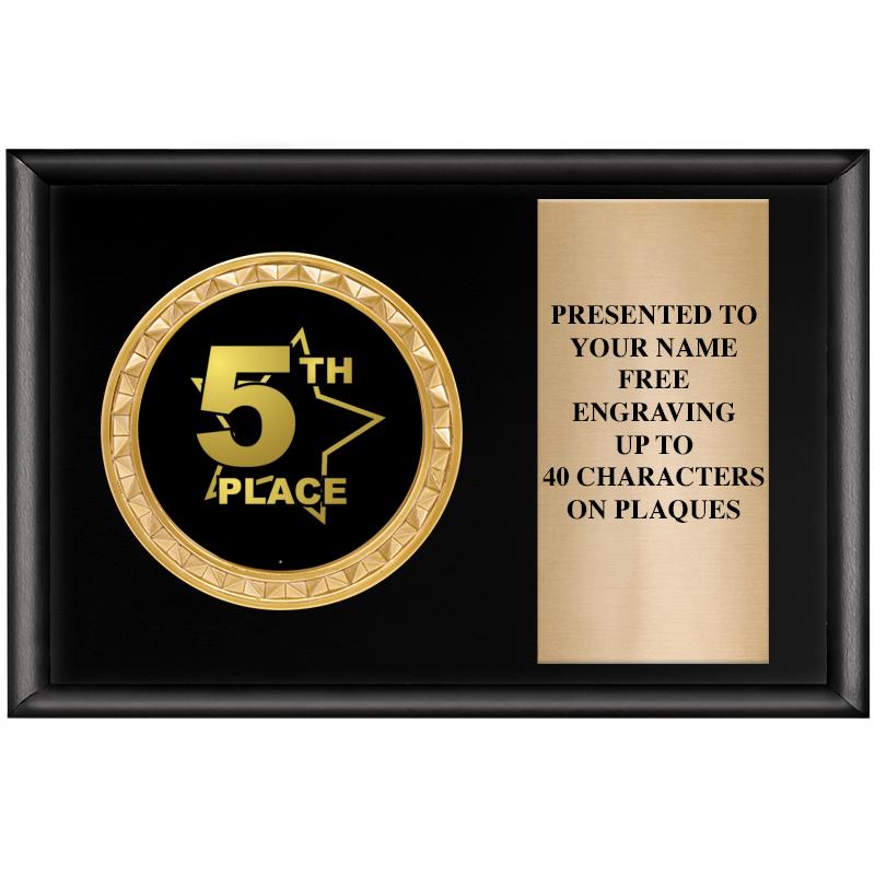 6" X 4" SHINY BLK INSERT PLQ