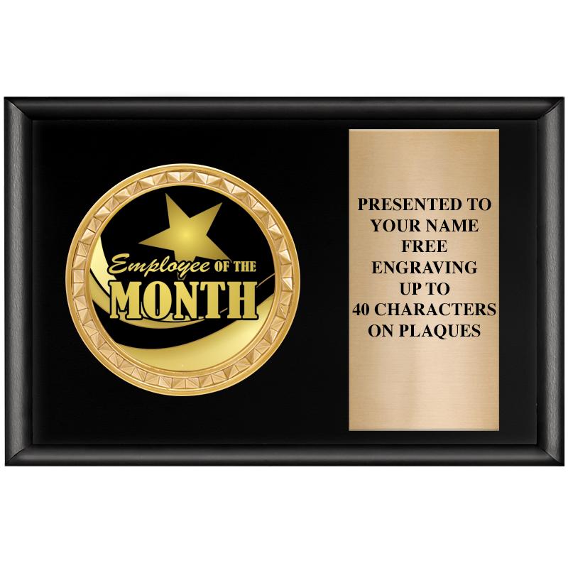 6" X 4" SHINY BLK INSERT PLQ