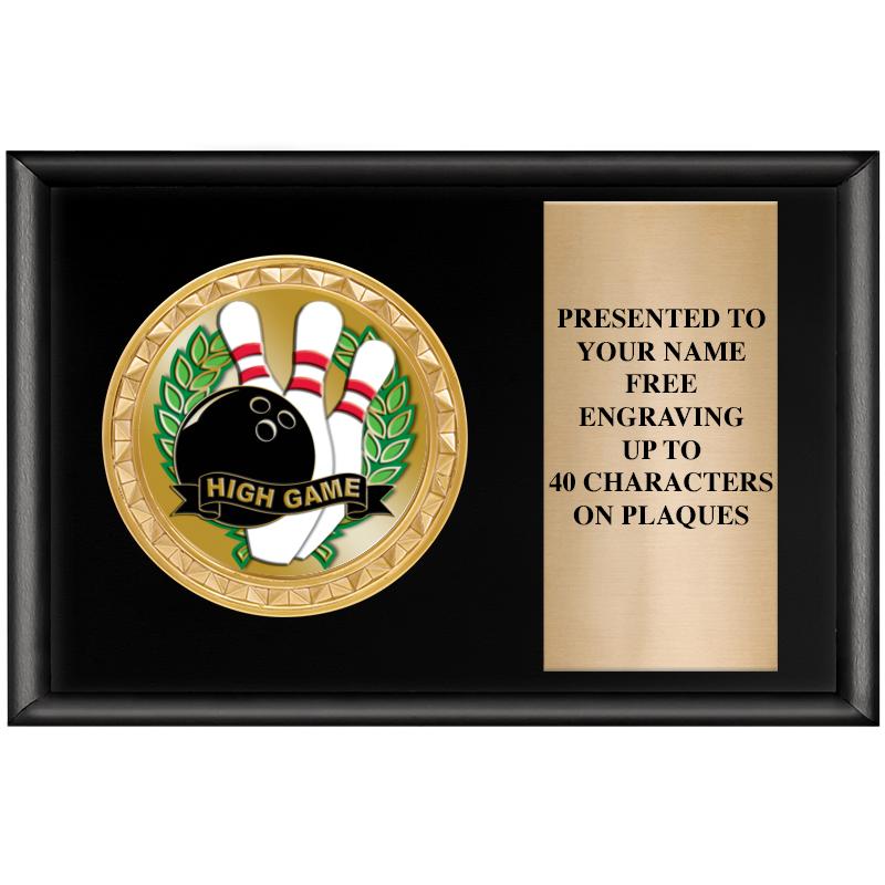 6" X 4" SHINY BLK INSERT PLQ