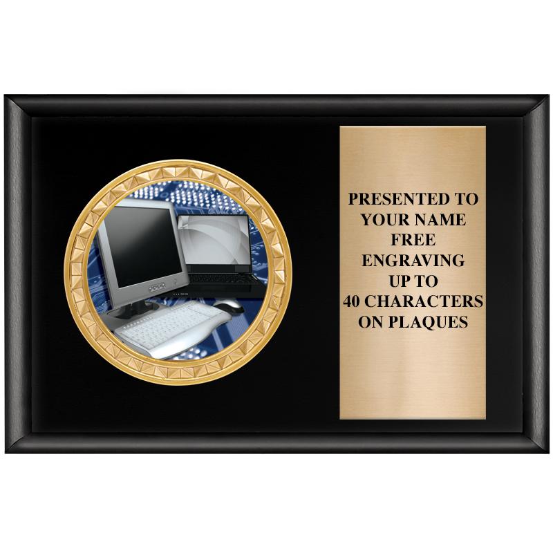 6" X 4" SHINY BLK INSERT PLQ