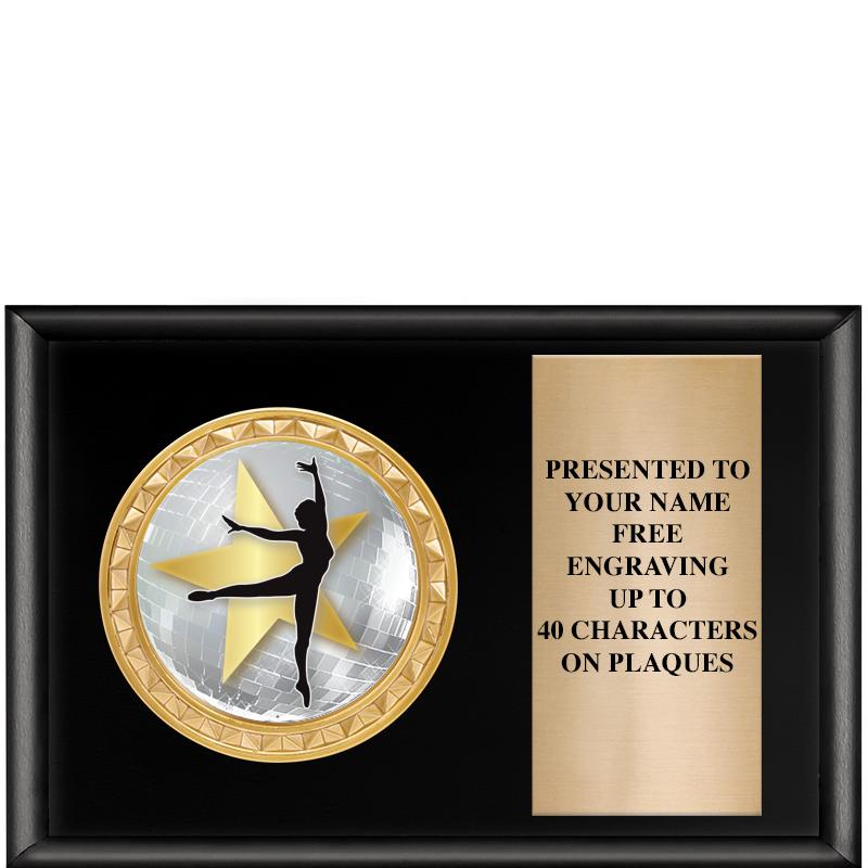 6" X 4" SHINY BLK INSERT PLQ