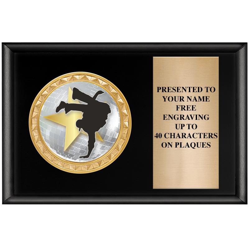 6" X 4" SHINY BLK INSERT PLQ