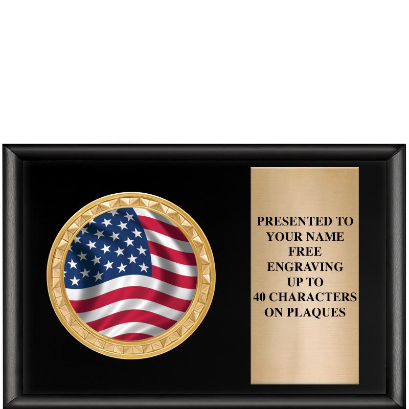 6" X 4" SHINY BLK INSERT PLQ