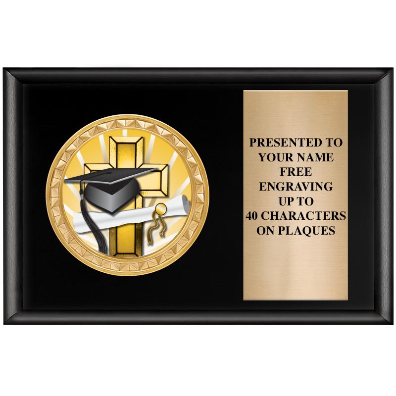 6" X 4" SHINY BLK INSERT PLQ