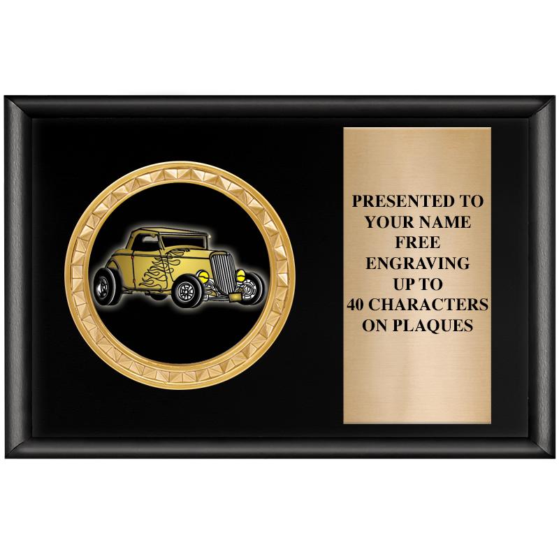 6" X 4" SHINY BLK INSERT PLQ