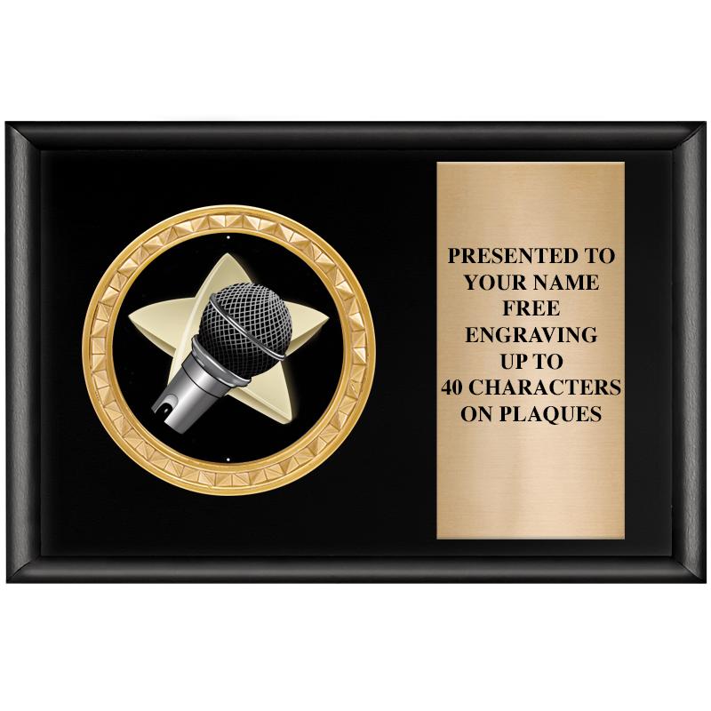 6" X 4" SHINY BLK INSERT PLQ