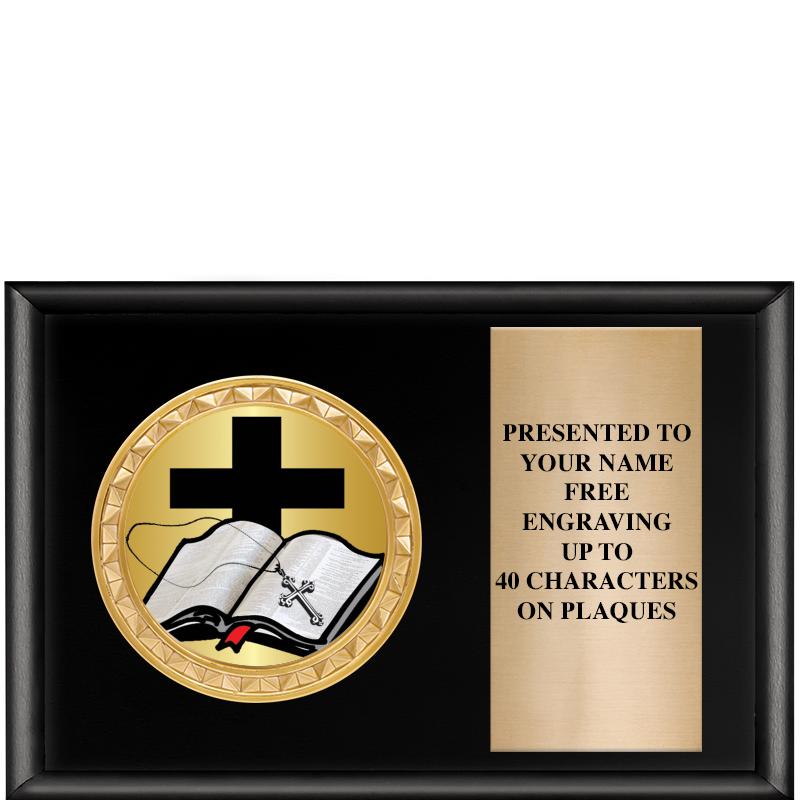 6" X 4" SHINY BLK INSERT PLQ