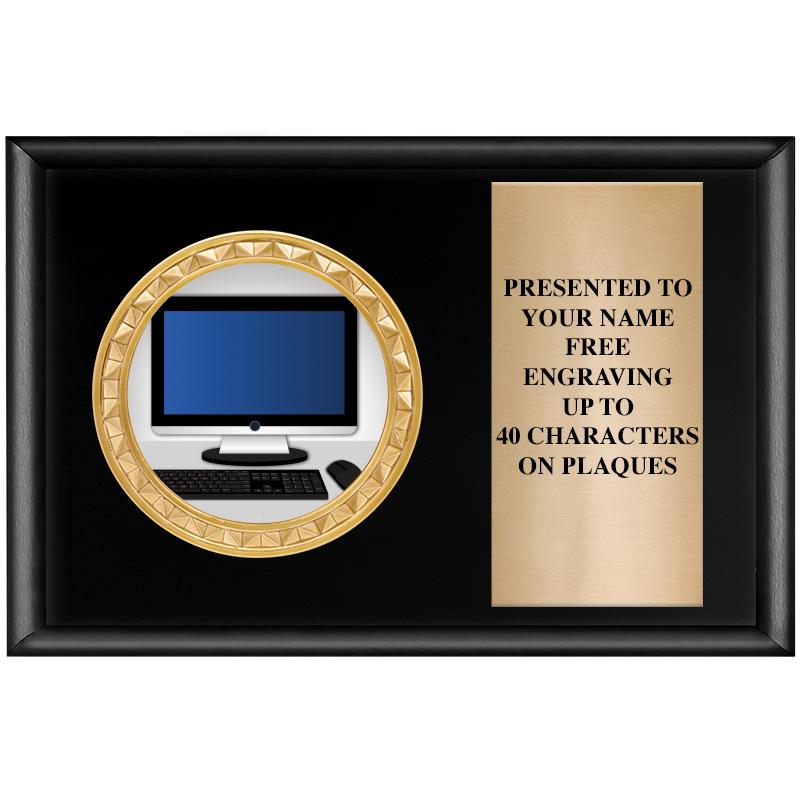 6" X 4" SHINY BLK INSERT PLQ