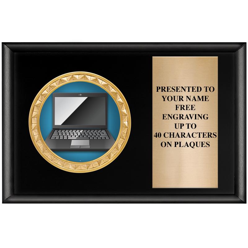 6" X 4" SHINY BLK INSERT PLQ