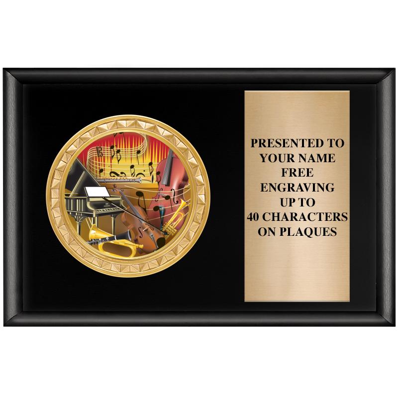 6" X 4" SHINY BLK INSERT PLQ