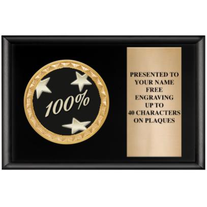 6" X 4" SHINY BLK INSERT PLQ