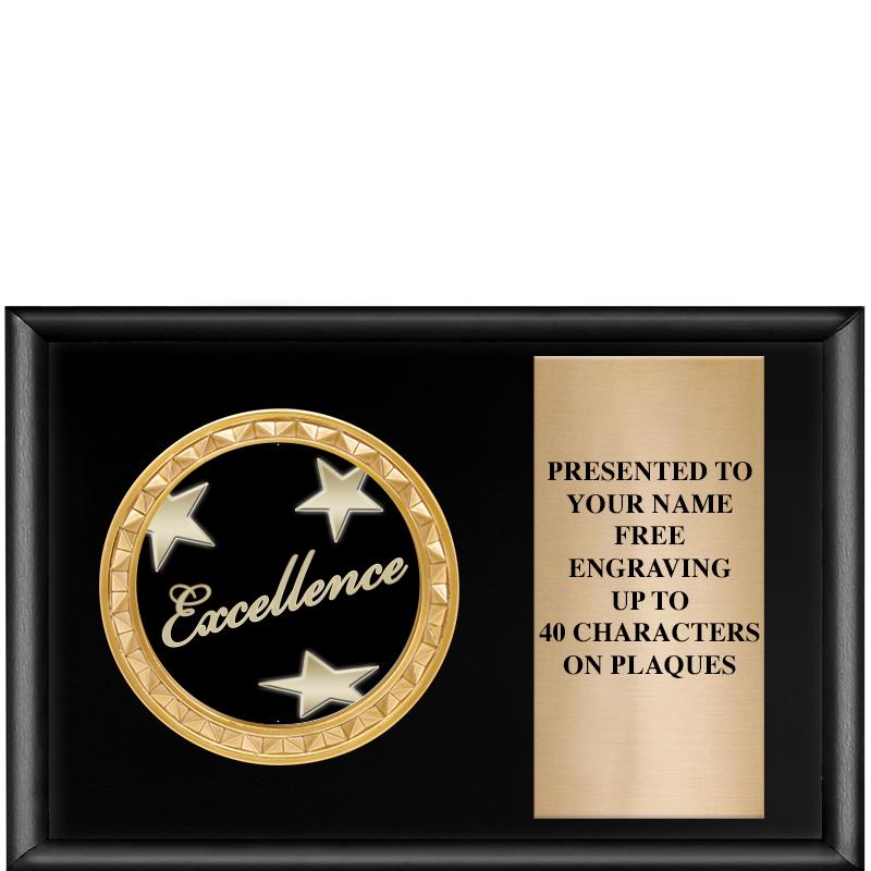 6" X 4" SHINY BLK INSERT PLQ