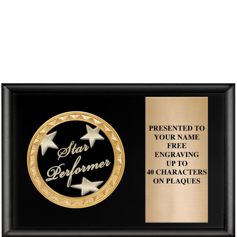 6" X 4" SHINY BLK INSERT PLQ