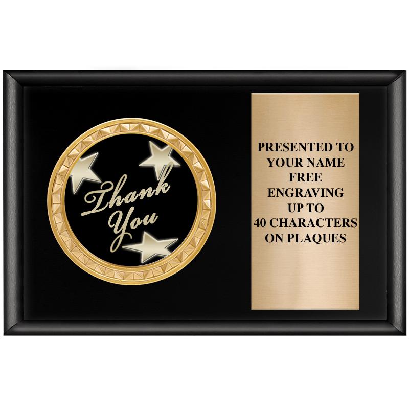 6" X 4" SHINY BLK INSERT PLQ