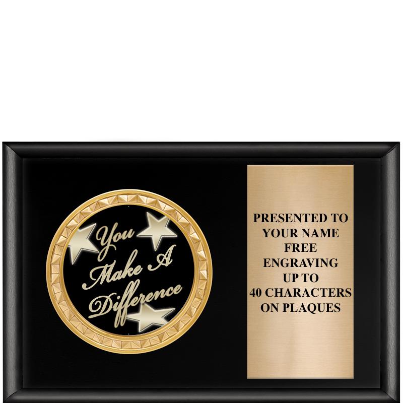 6" X 4" SHINY BLK INSERT PLQ