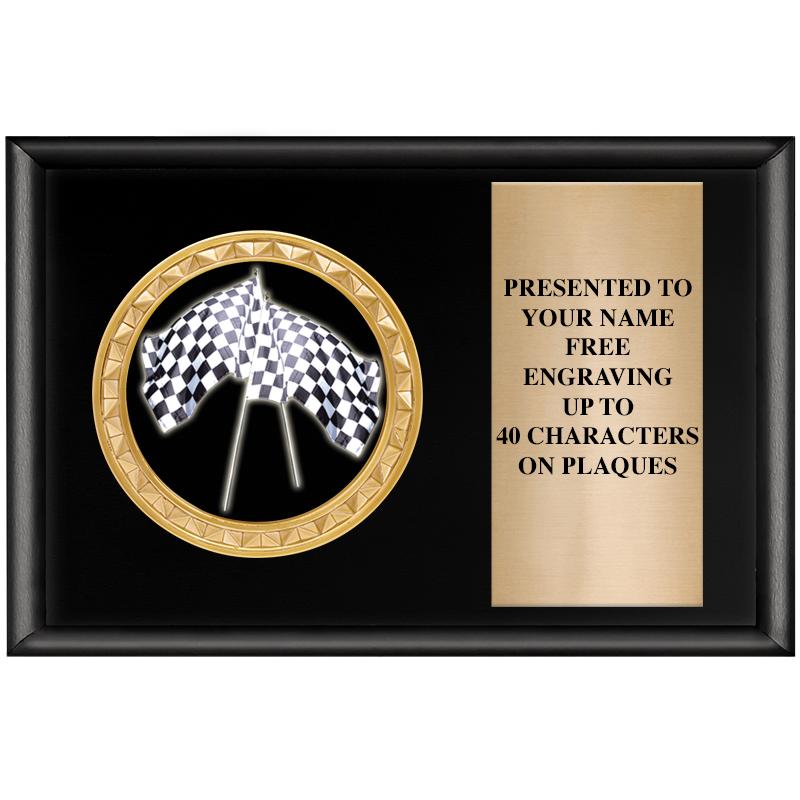 6" X 4" SHINY BLK INSERT PLQ