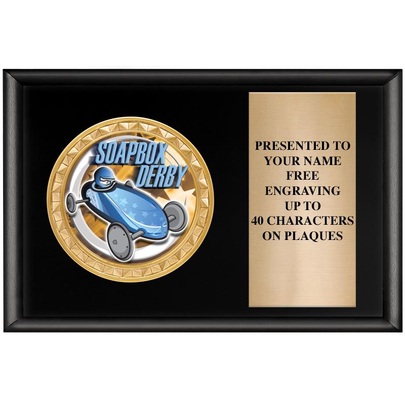 6" X 4" SHINY BLK INSERT PLQ