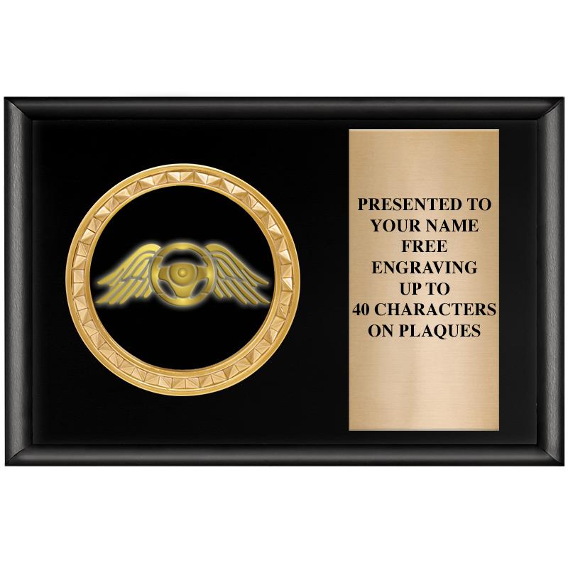 6" X 4" SHINY BLK INSERT PLQ