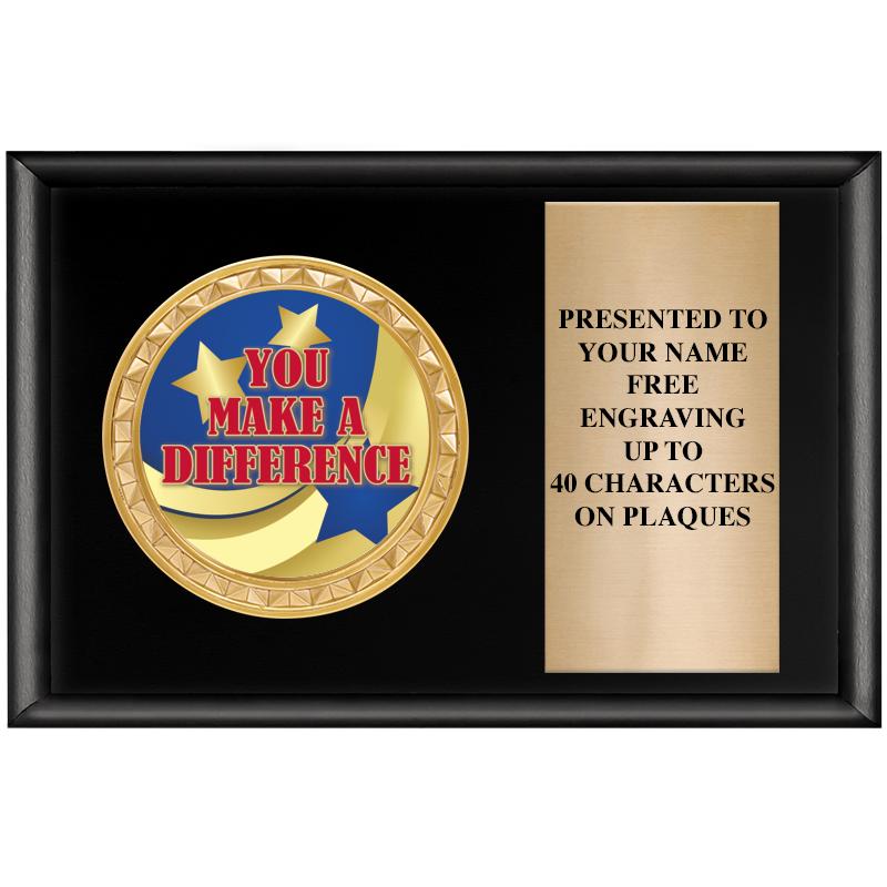 6" X 4" SHINY BLK INSERT PLQ