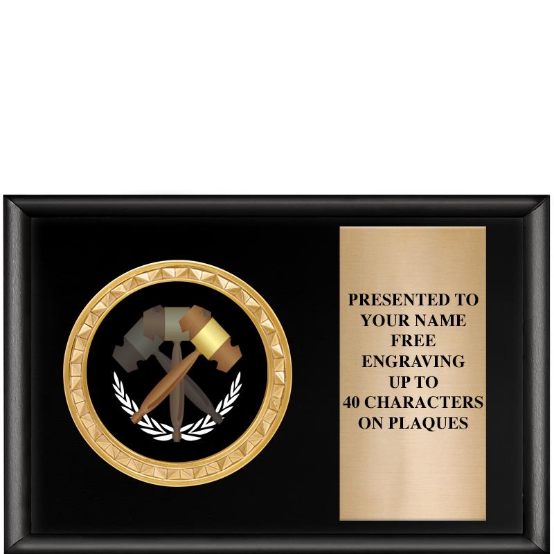 6" X 4" SHINY BLK INSERT PLQ