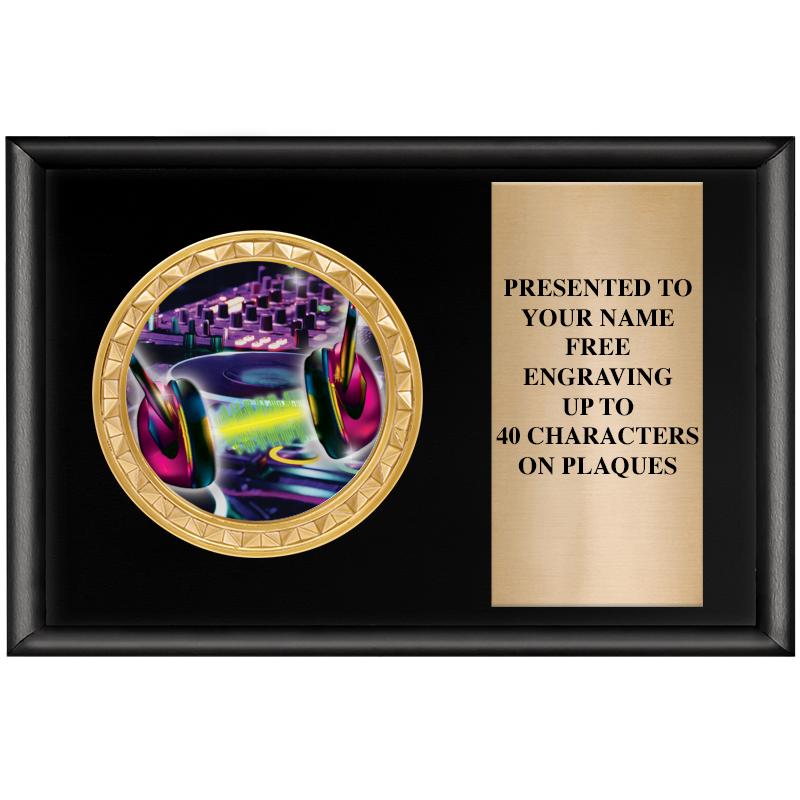 6" X 4" SHINY BLK INSERT PLQ