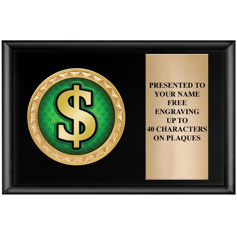 6" X 4" SHINY BLK INSERT PLQ